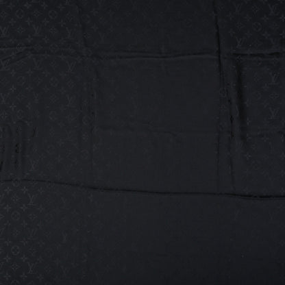 Louis Vuitton Silk Wool Monogram Shawl Black 1 of 5