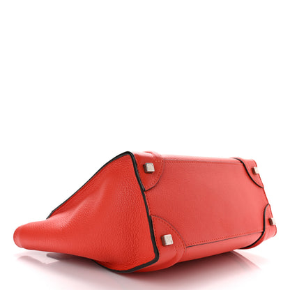 Celine Drummed Calfskin Micro Luggage Coquelicot 4 of 10