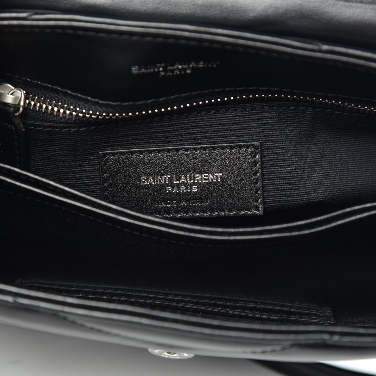Calfskin Y Quilted Monogram Toy Loulou Crossbody Bag Black