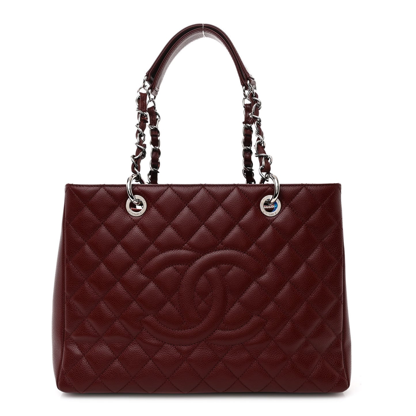 Caviar Quilted Grand Shopping Tote GST Burgundy