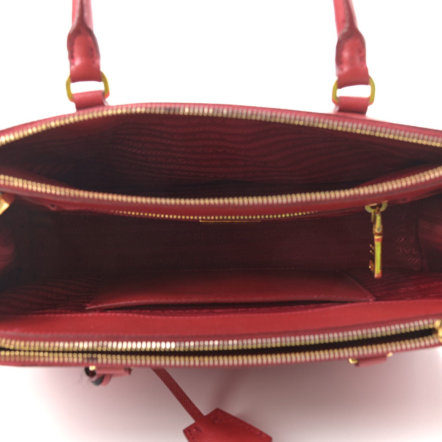 Saffiano Small Galleria Double Zip Tote Fuoco