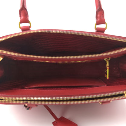 Prada Saffiano Small Galleria Double Zip Tote Fuoco 4 of 11
