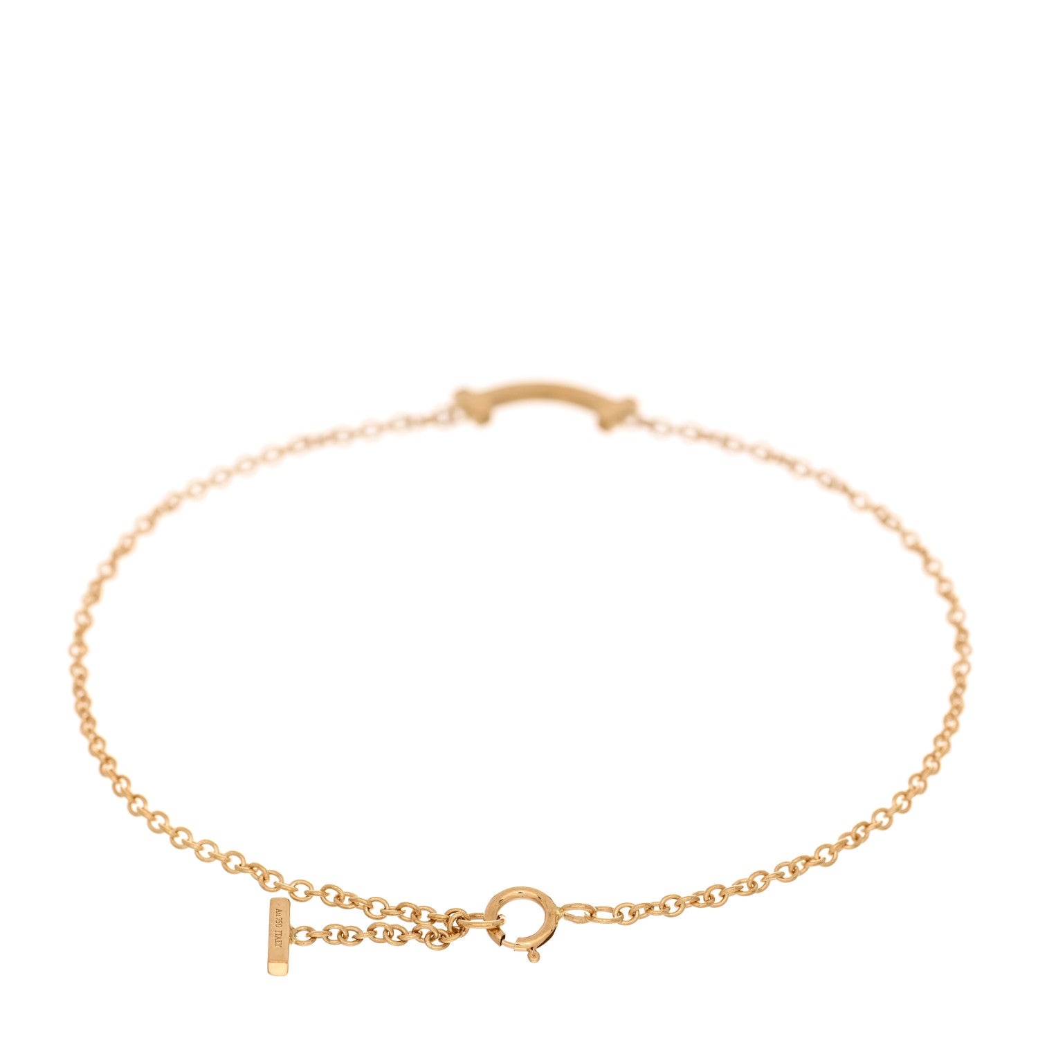 Tiffany 18K Yellow Gold Mini T Smile Bracelet 2 of 3
