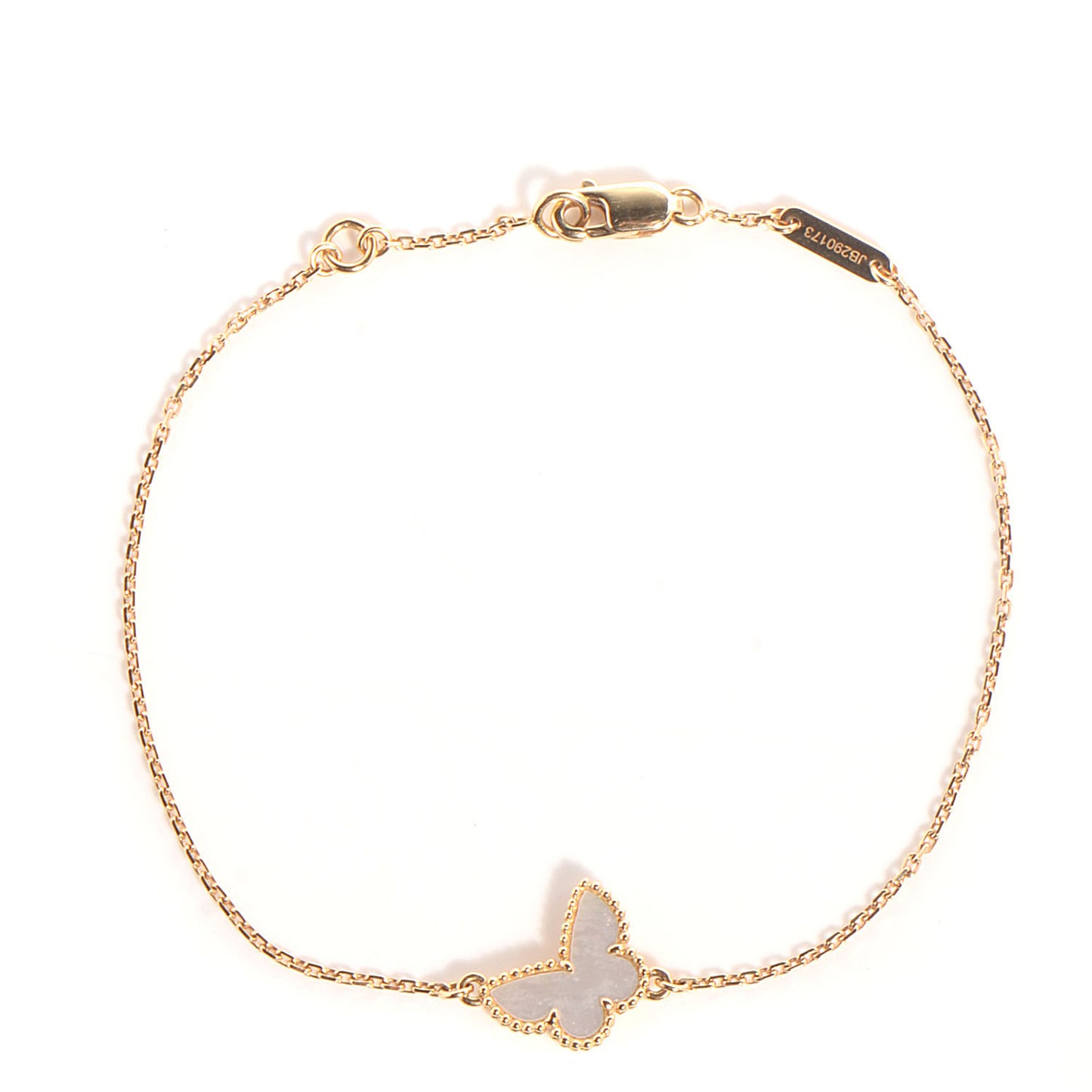 18K Yellow Gold Mother of Pearl Sweet Alhambra Butterfly Bracelet