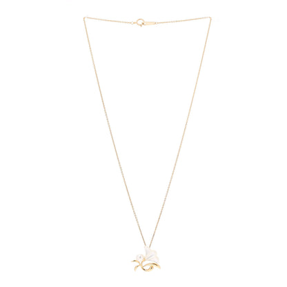Mikimoto 18K Yellow Gold Akoya Pearl Mother of Pearl 5.5mm Pedant Necklace 3 of 4