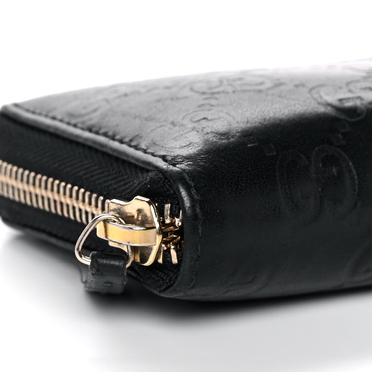 Guccissima Zip Around Card Case Black