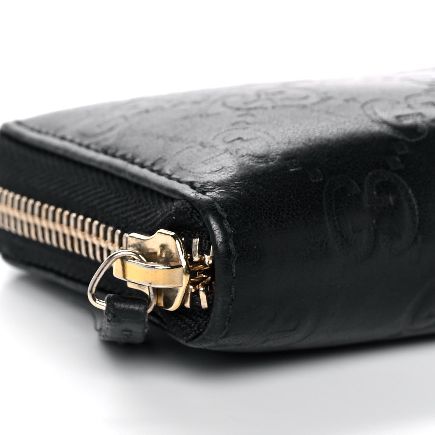 Gucci Guccissima Zip Around Card Case Black 8 of 12