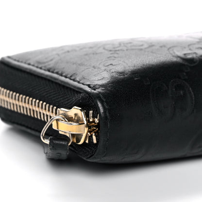 Gucci Guccissima Zip Around Card Case Black 8 of 12