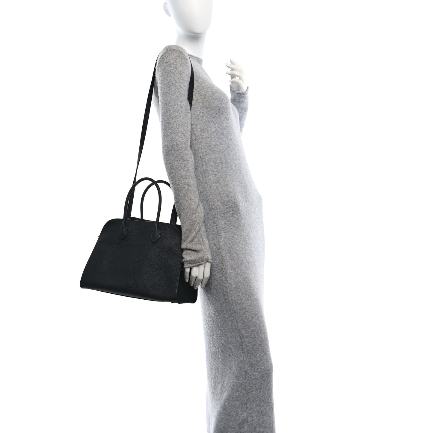 Matte Grained Calfskin Soft Margaux 12 Black