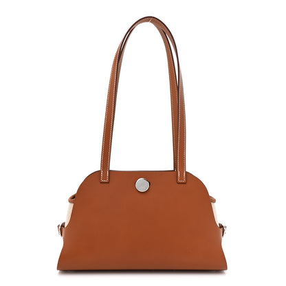 Hermes Vache Hunter Swift H Canvas Tablier Sellier Fauve Gold Ecru Beige 1 of 11
