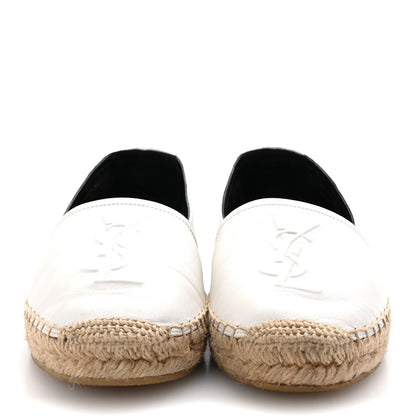 Saint Laurent Lambskin Monogram Espadrilles 36.5 White 3 of 10