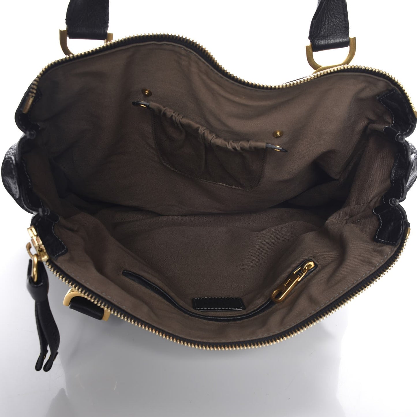 Calfskin Large Marcie Satchel Black