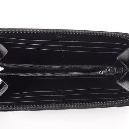 Prada Saffiano Triangle Zip Around Wallet Black 6 of 9