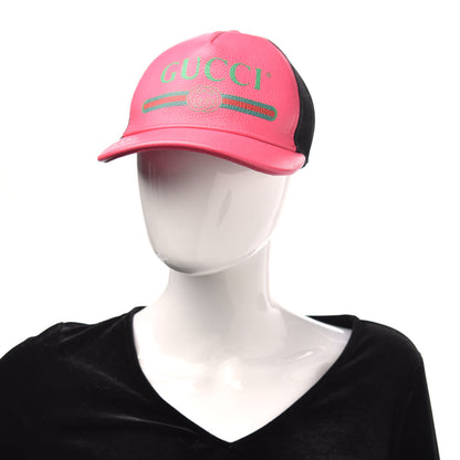 Gucci Cripto Calfskin Logo Baseball Hat L Fuxia Black 2 of 9