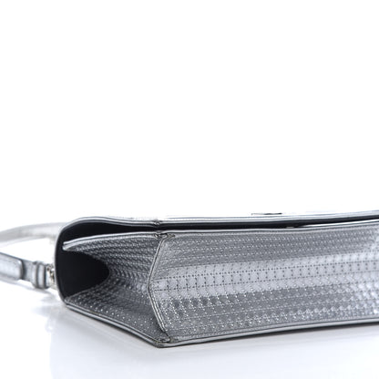 Christian Dior Metallic Patent Micro-Cannage Medium Diorama Flap Bag Silver 5 of 14