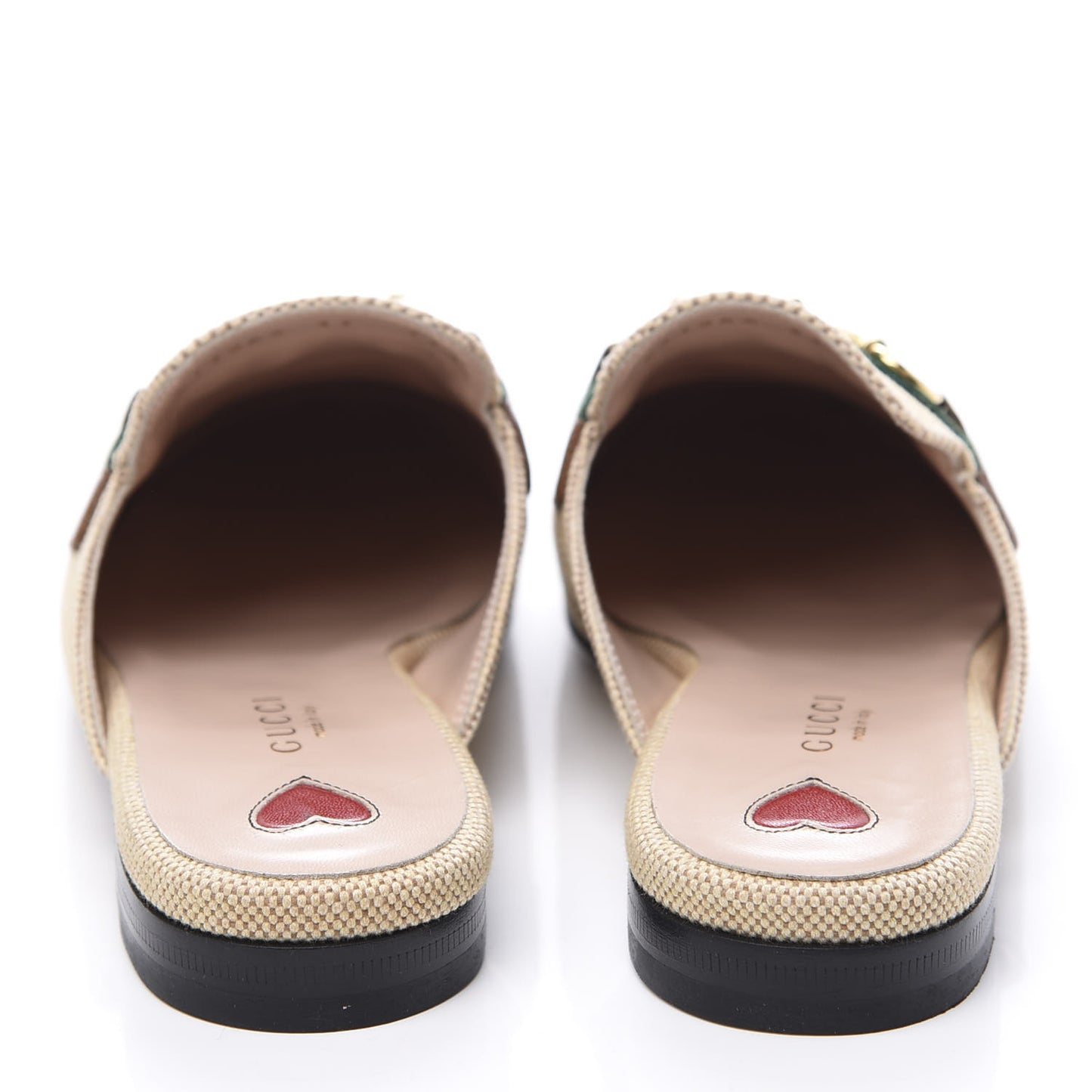 Canvas Vintage Charlotte Web Princetown Slippers 37 Sand Cuir
