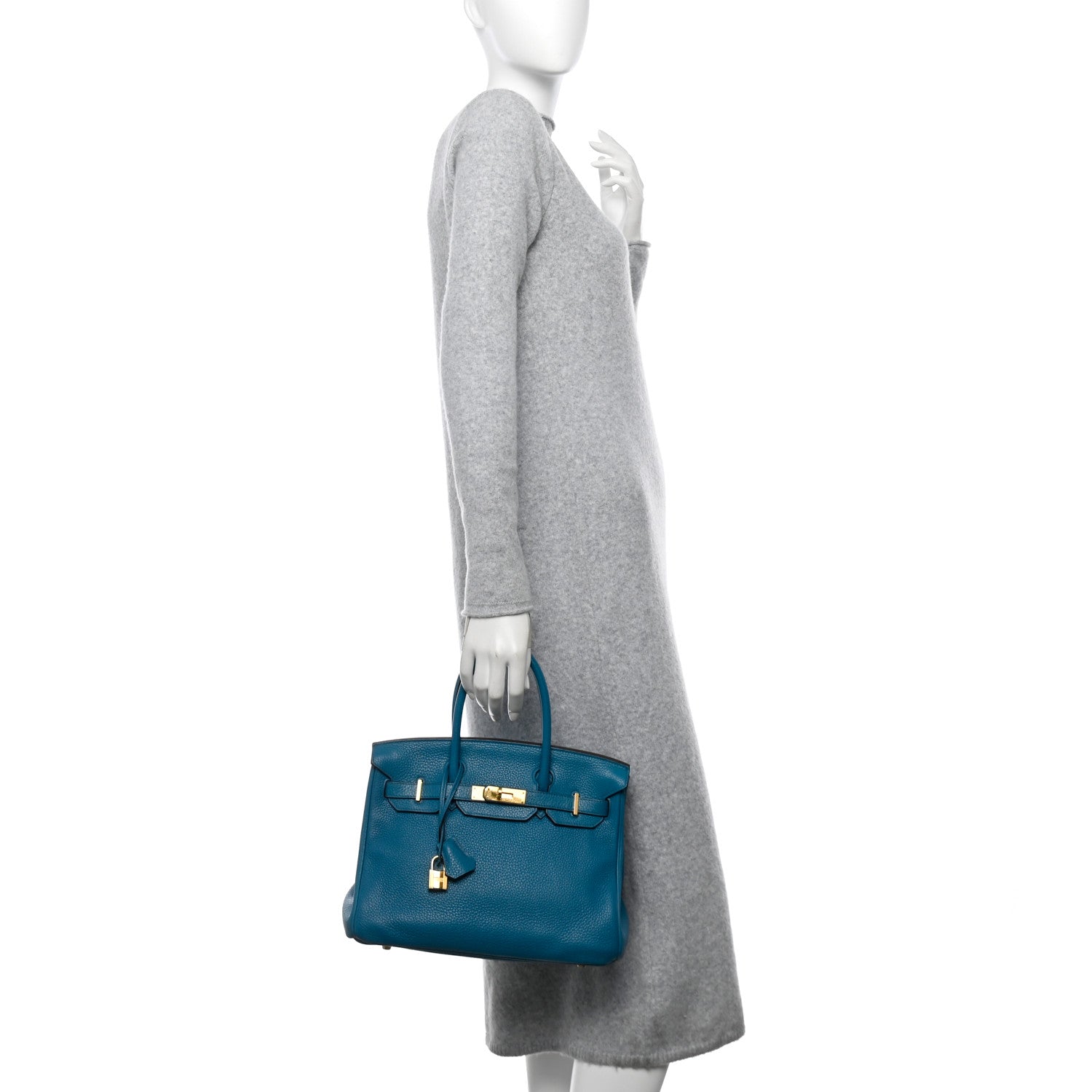 Hermes Taurillon Clemence Birkin 30 Bleu Izmir 2 of 12