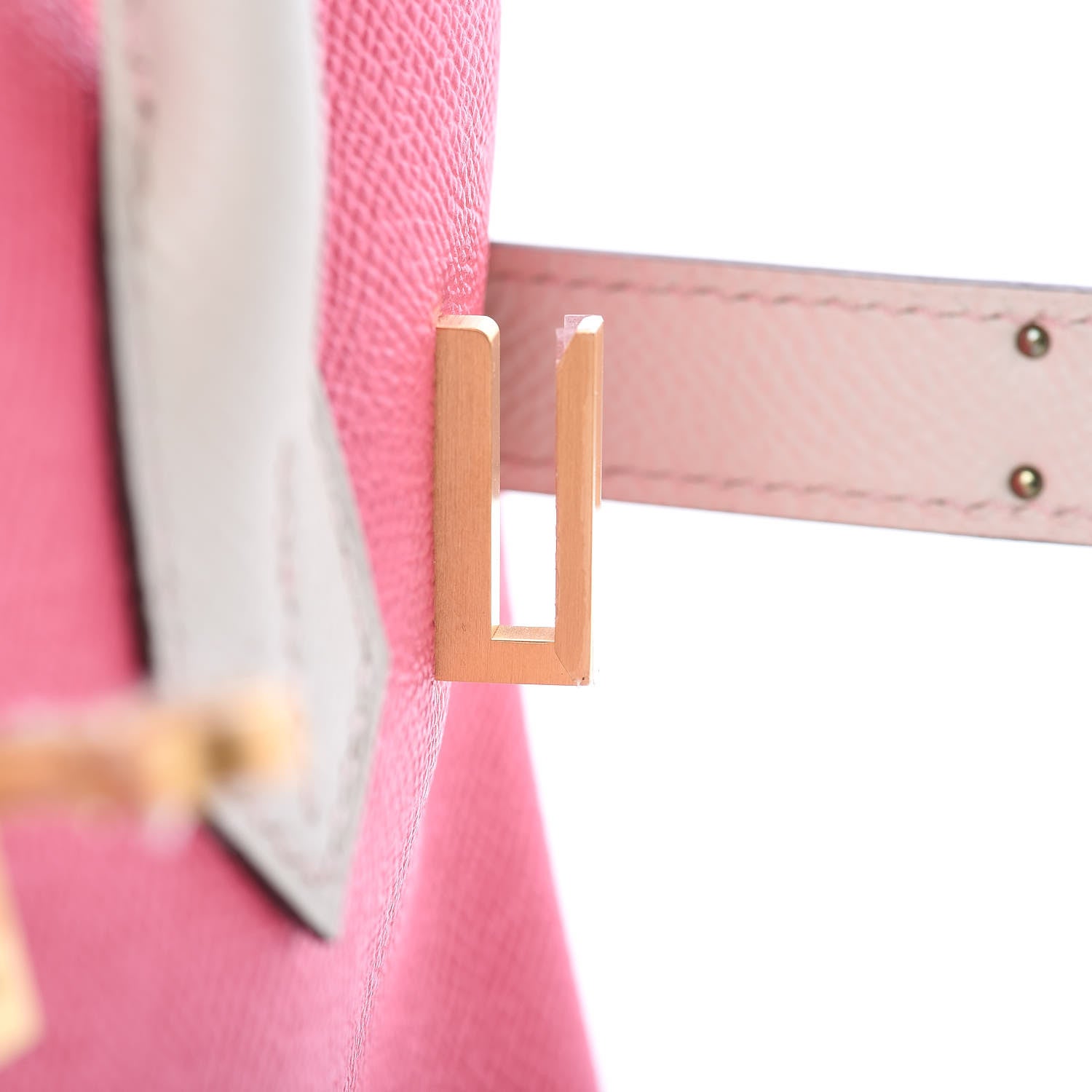Hermes Epsom Horseshoe Birkin 30 Rose Azalee Craie 15 of 34