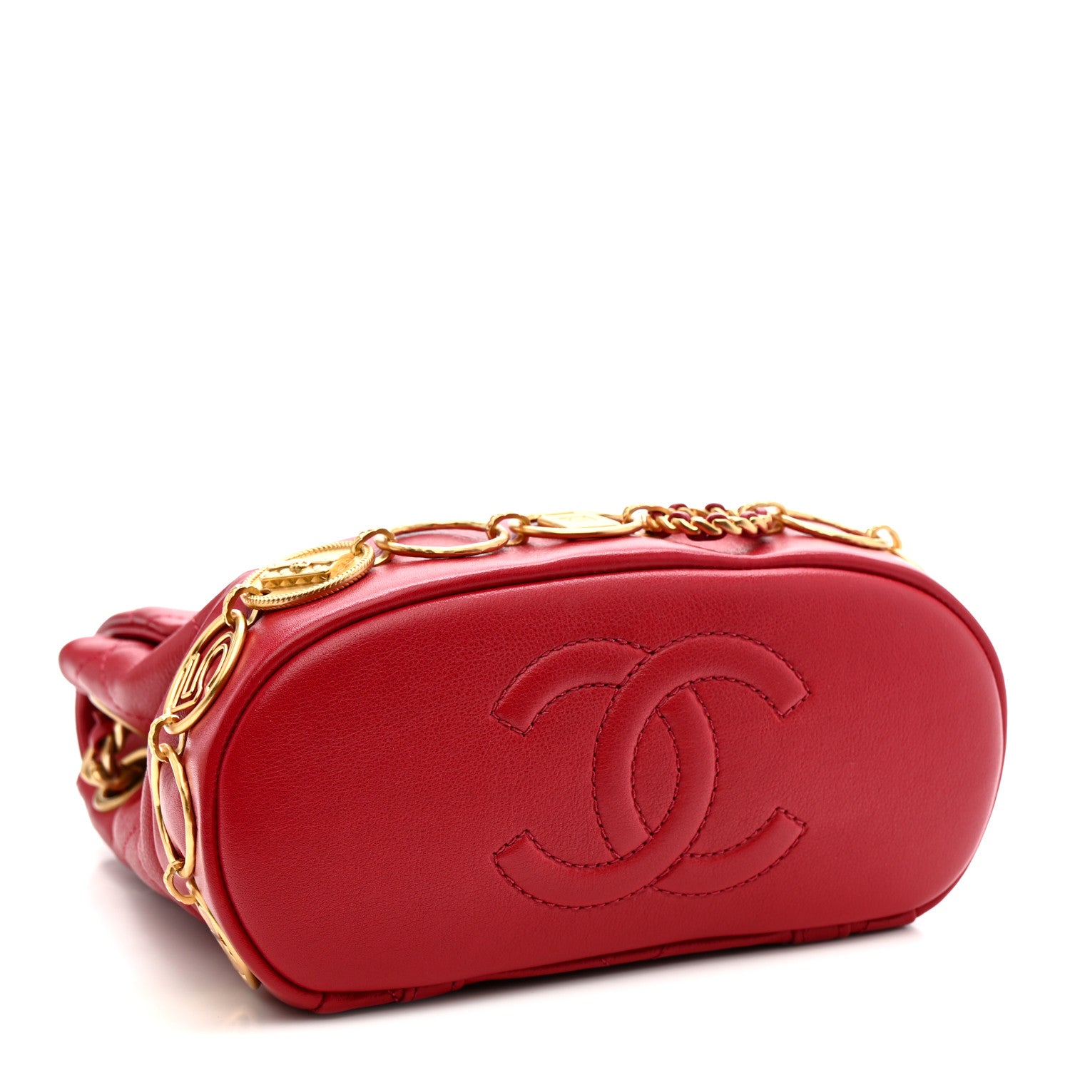 Chanel Calfskin Quilted Small Charms Backpack Red 4 of 11