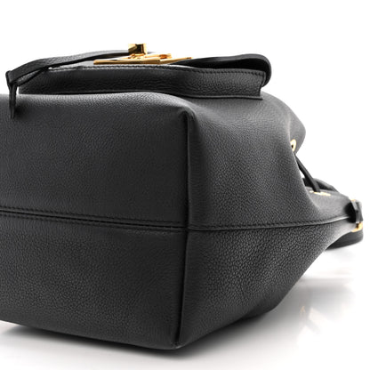 Louis Vuitton Calfskin Lockme Bucket MM Black 9 of 9