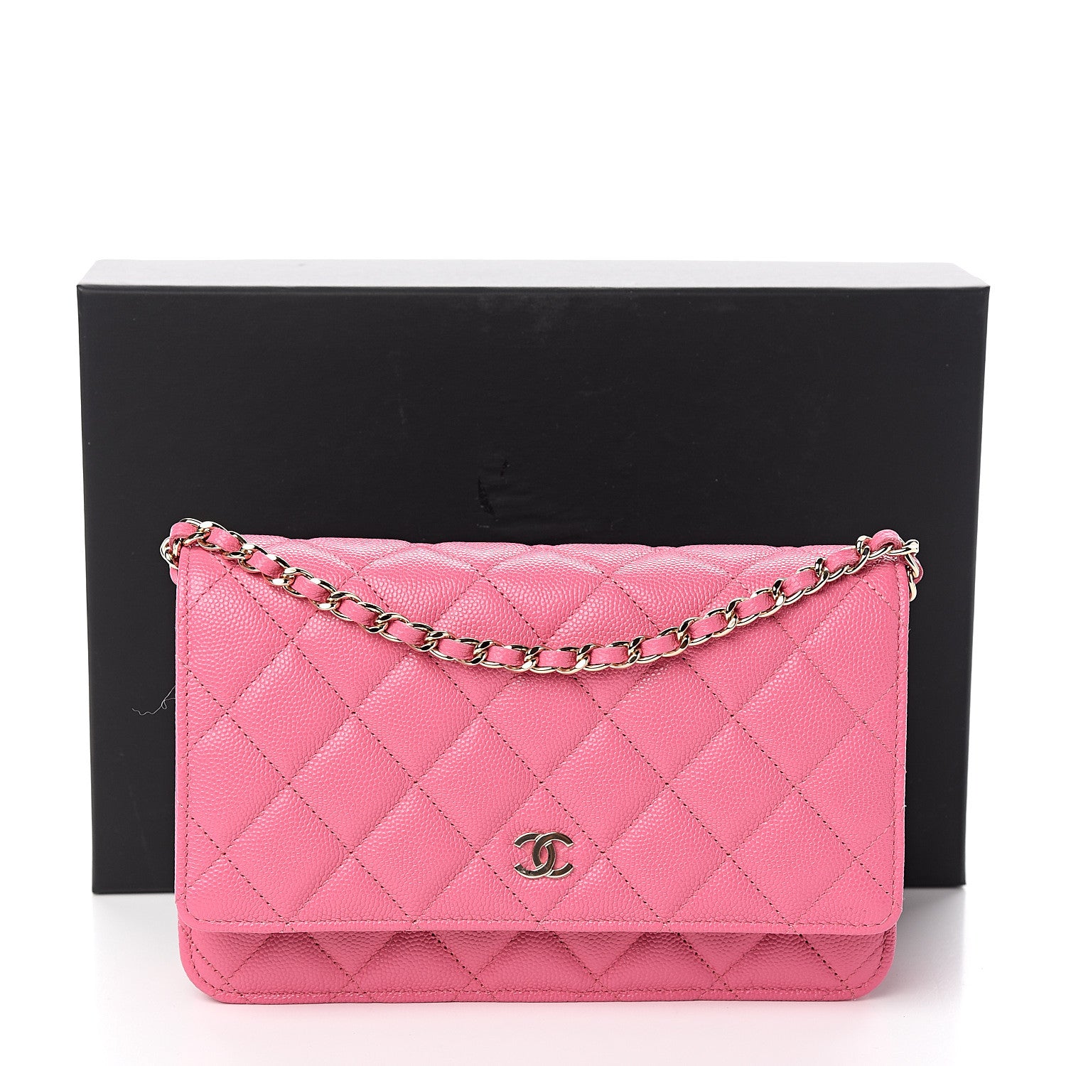 Chanel Caviar Quilted Wallet on Chain WOC Pink 11 of 11