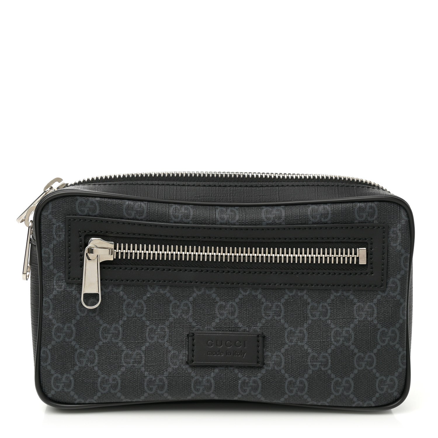 Gucci Soft GG Supreme Monogram Web Belt Bag Black Grey 1 of 12