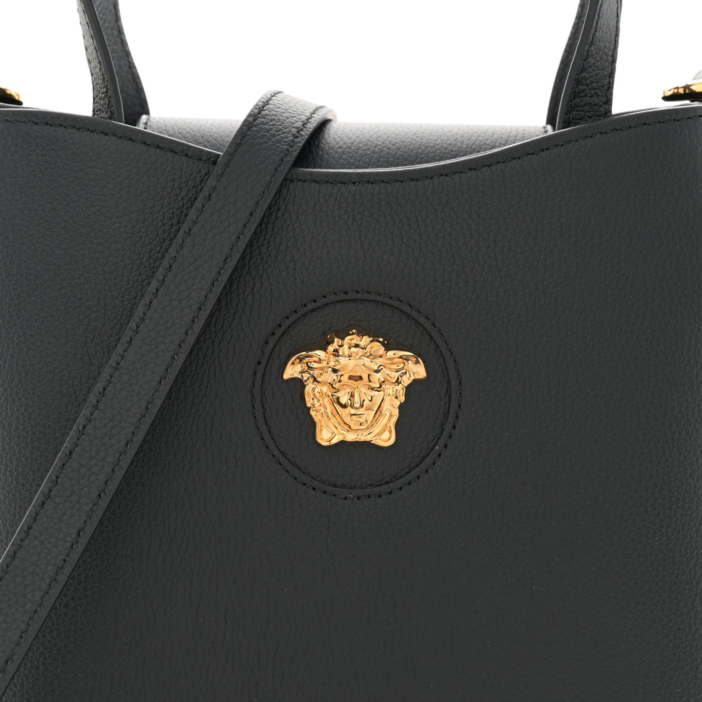 Calfskin La Medusa Top Handle Hobo Black