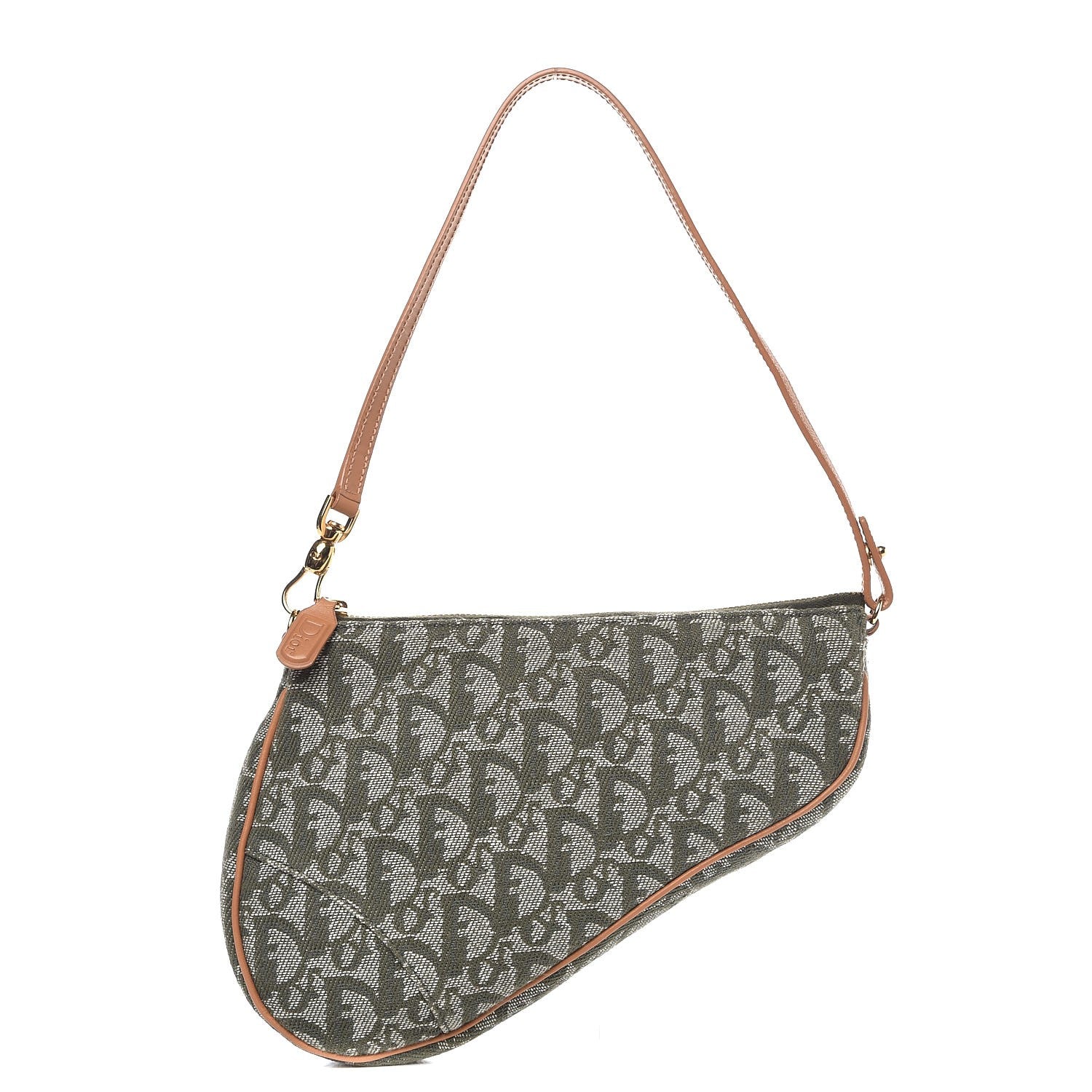 Christian Dior Monogram Mini Saddle Pochette Green 1 of 7