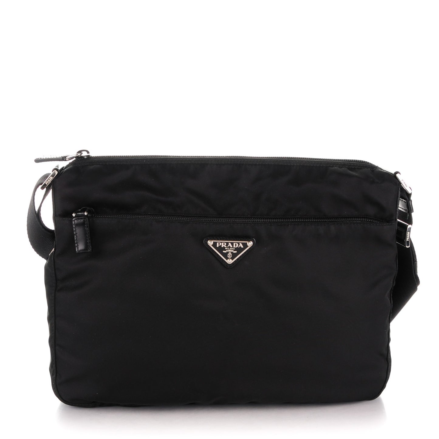 Nylon Vela Flat Messenger Bag Black