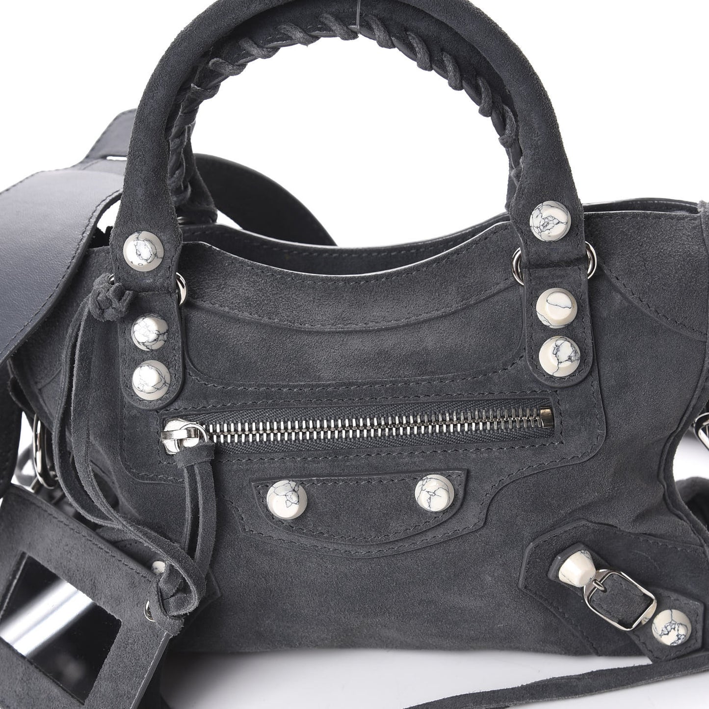 Baby Daim Suede Marble Hardware Mini City Grey