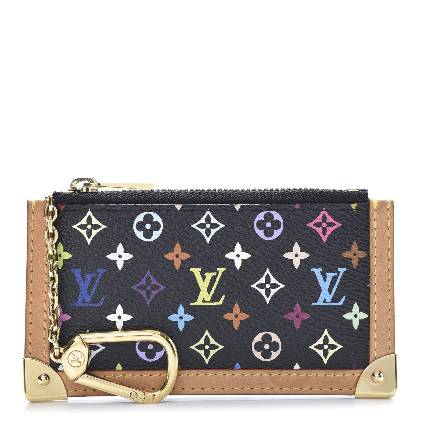 Monogram Multicolor Key Pouch Black