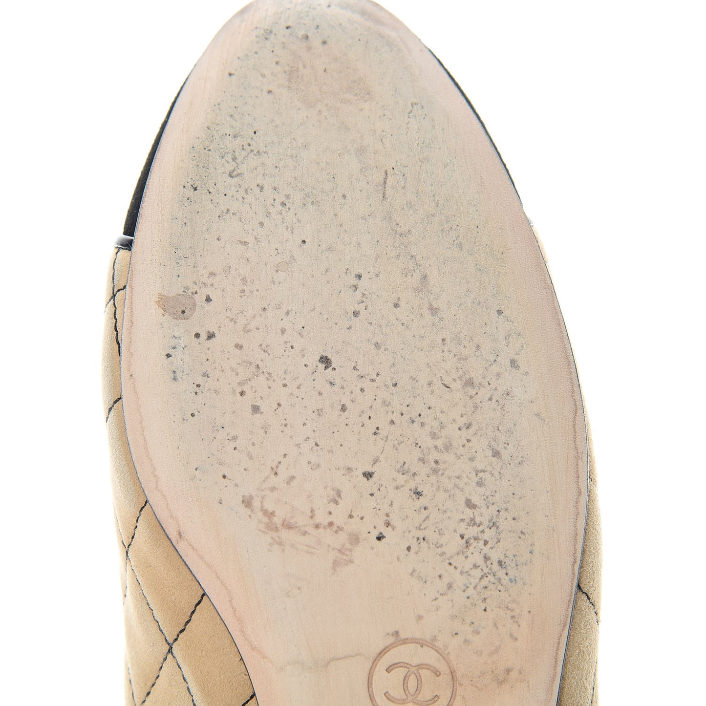 Kid Suede Quilted Mules 38 Beige Black