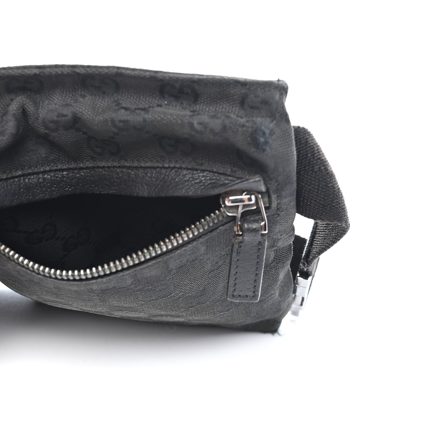 GG Monogram Double Pocket Belt Bag Black