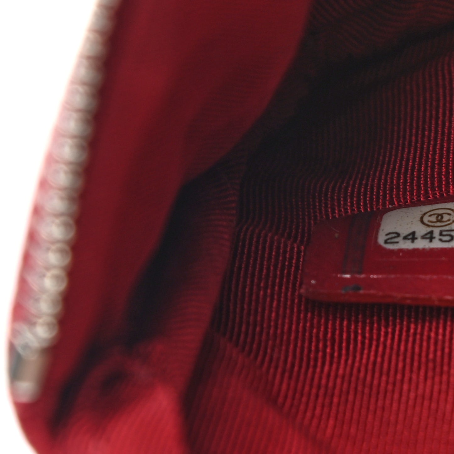 Caviar Quilted Small Cosmetic Case Red