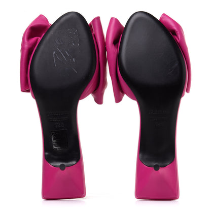 Balenciaga Soft Nappa Square Knife Bow Mule Sandals 35.5 Magenta Pink 5 of 9