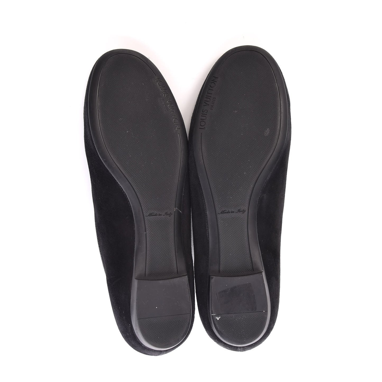 Suede Monogram Uniformes Ballet Flats 37.5 Black