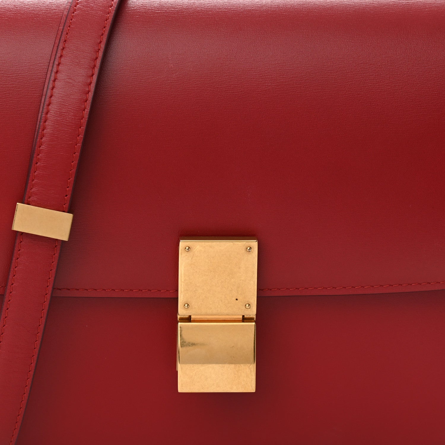 Celine Box Calfskin Medium Classic Box Flap Bag Red 8 of 13