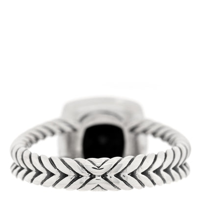 David Yurman Sterling Silver Diamond Black Onyx 7mm Petite Albion Ring 53 6.5 3 of 4