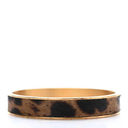 Saint Laurent Leopard Print Pony Effect Calfskin Monogram Bracelet 2 of 4
