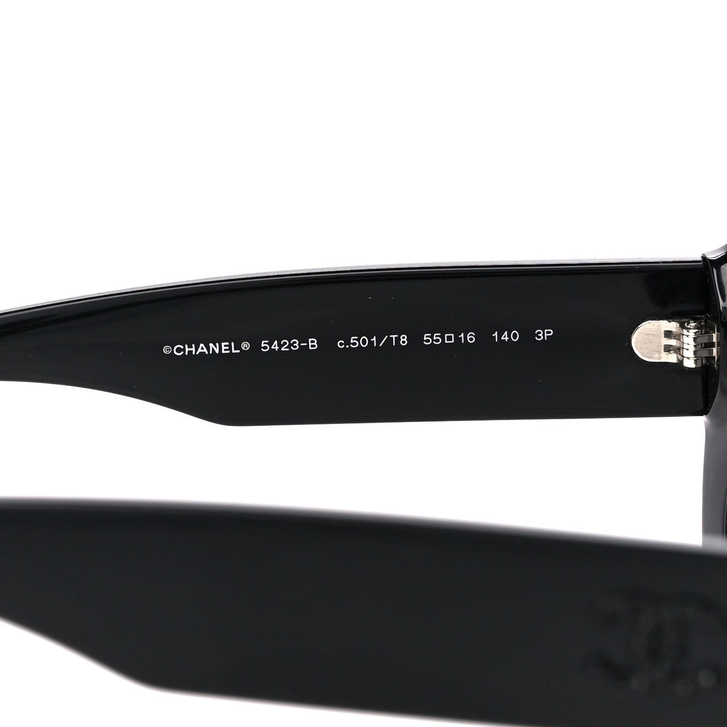 Chanel Resin Crystal Polarized Sunglasses 5423-B Black 5 of 8