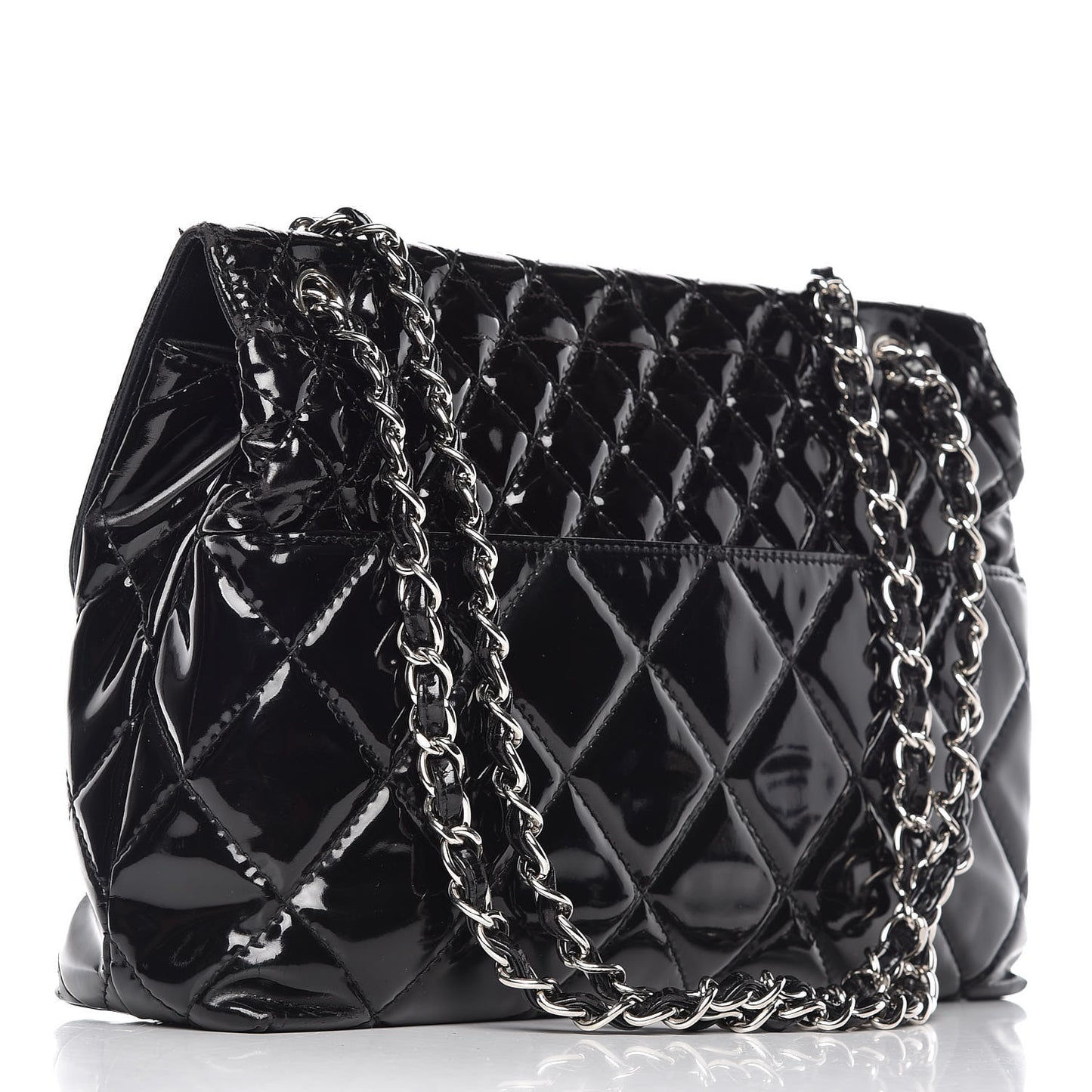 Vinyl Quilted In the Business Flap Bag Black
