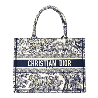 Christian Dior Canvas Embroidered Medium Dioriviera Toile De Jouy Book Tote Blue 1 of 11