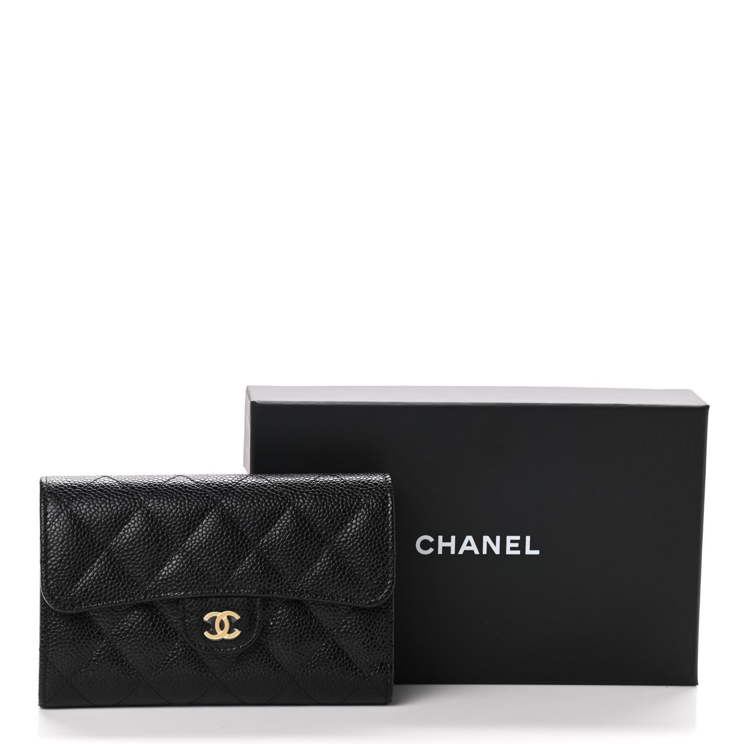 Chanel Caviar Quilted Medium Flap Wallet Black 9 of 9