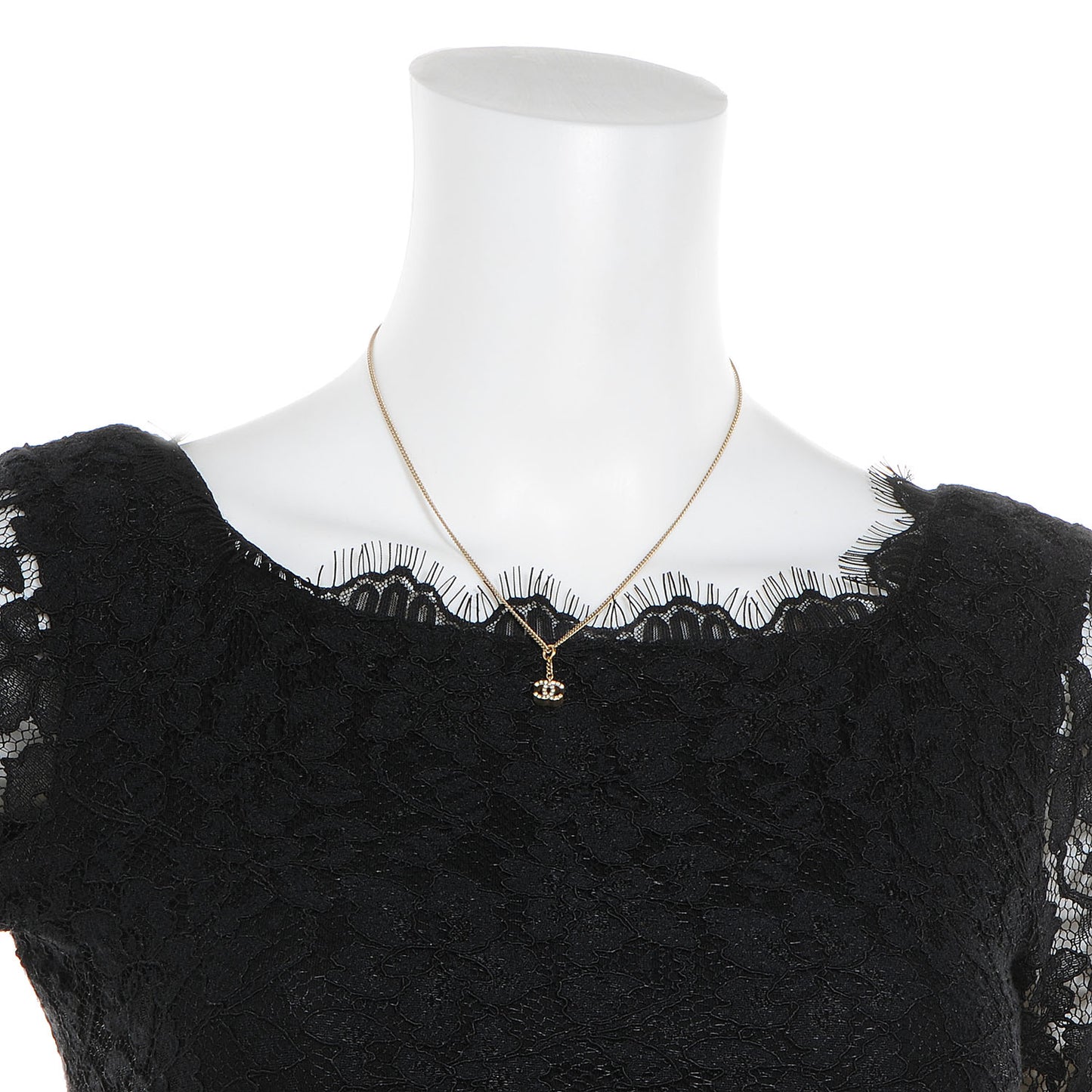 Crystal CC Necklace Gold