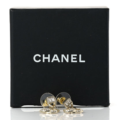 Chanel Crystal CC Chain Drop Earrings Gold 5 of 5