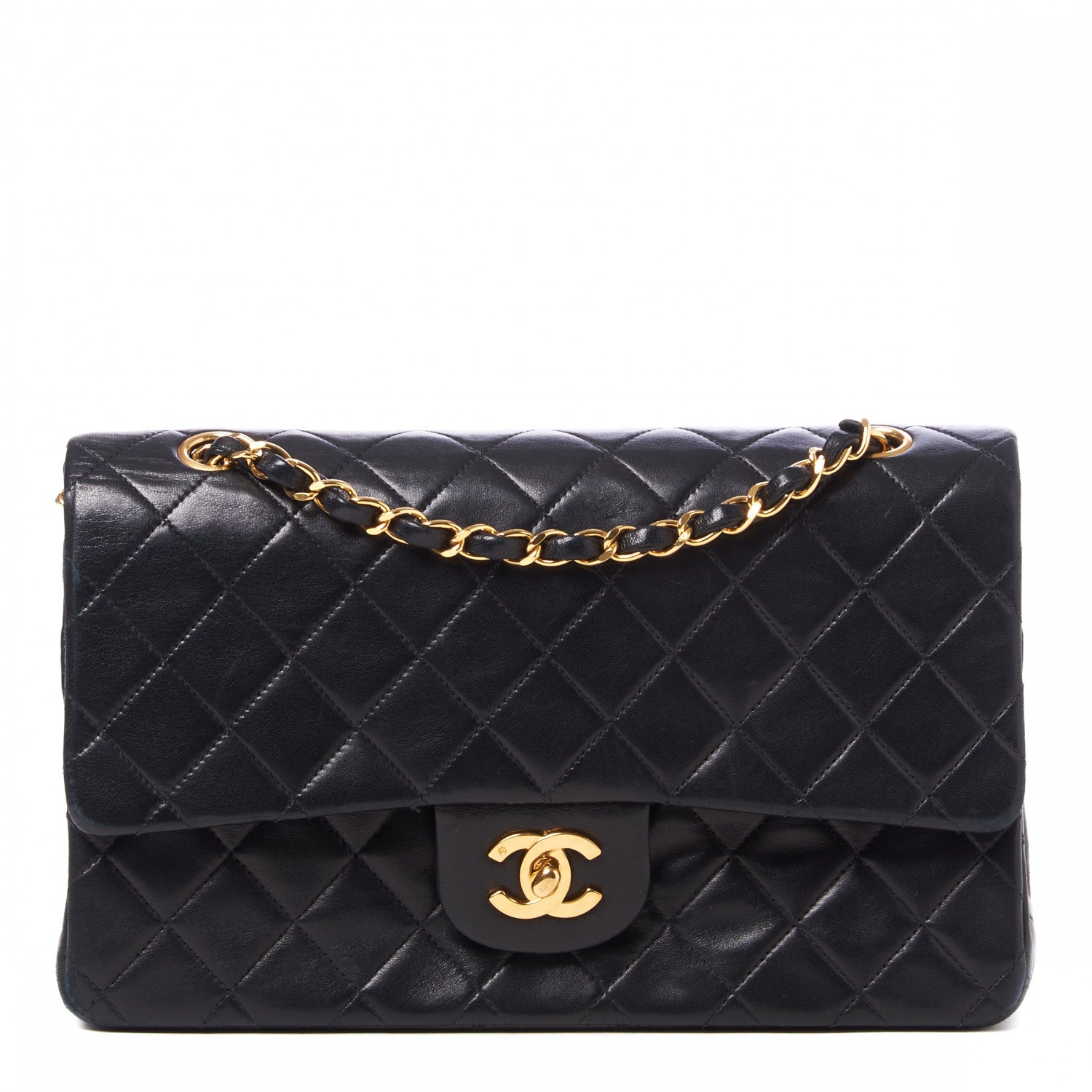Chanel Lambskin Quilted Medium Double Flap Black 1 of 9
