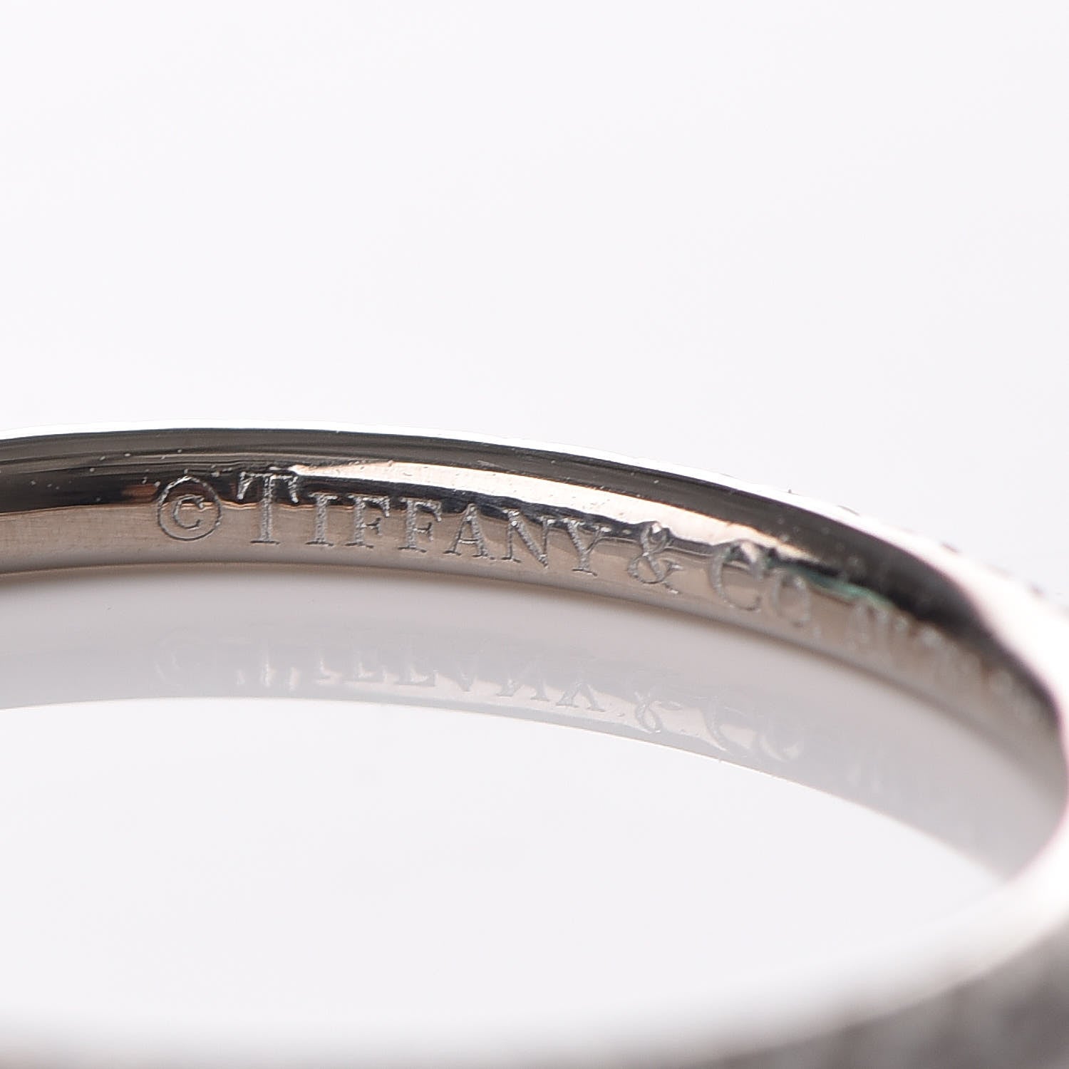Tiffany 18K White Gold Diamond Metro Band Ring 49 5 4 of 6