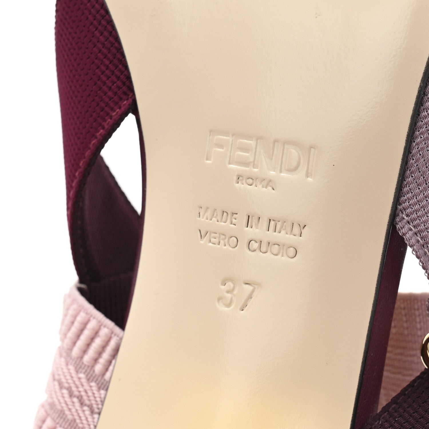 Fendi Technical Mesh FF Colibri 55mm Slingback Pumps 37 Tobacco Moro Black Anemone 7 of 9