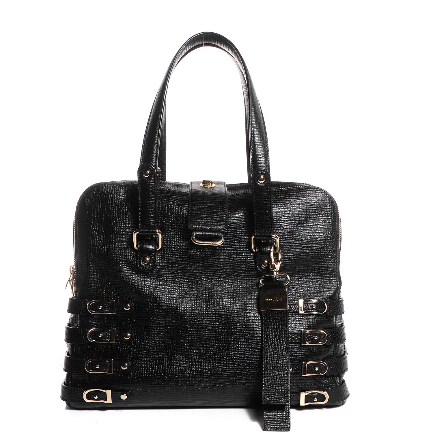 Jimmy Choo Textured Calfskin Blythe L Satchel Black 1 of 7