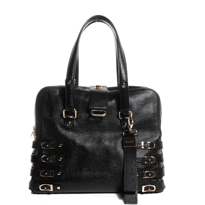 Jimmy Choo Textured Calfskin Blythe L Satchel Black 1 of 7